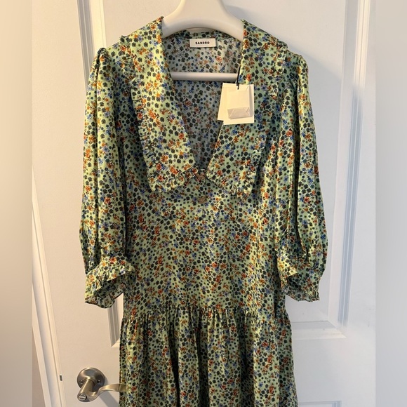 SANDRO

Floral-Print Silk-Twill Mini Dress size 36 - Picture 5 of 10